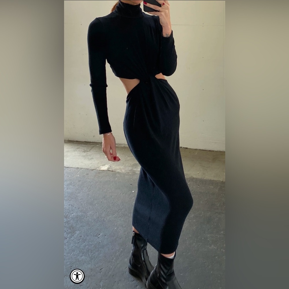 LNA - NWT cutout black sweater dress - size L